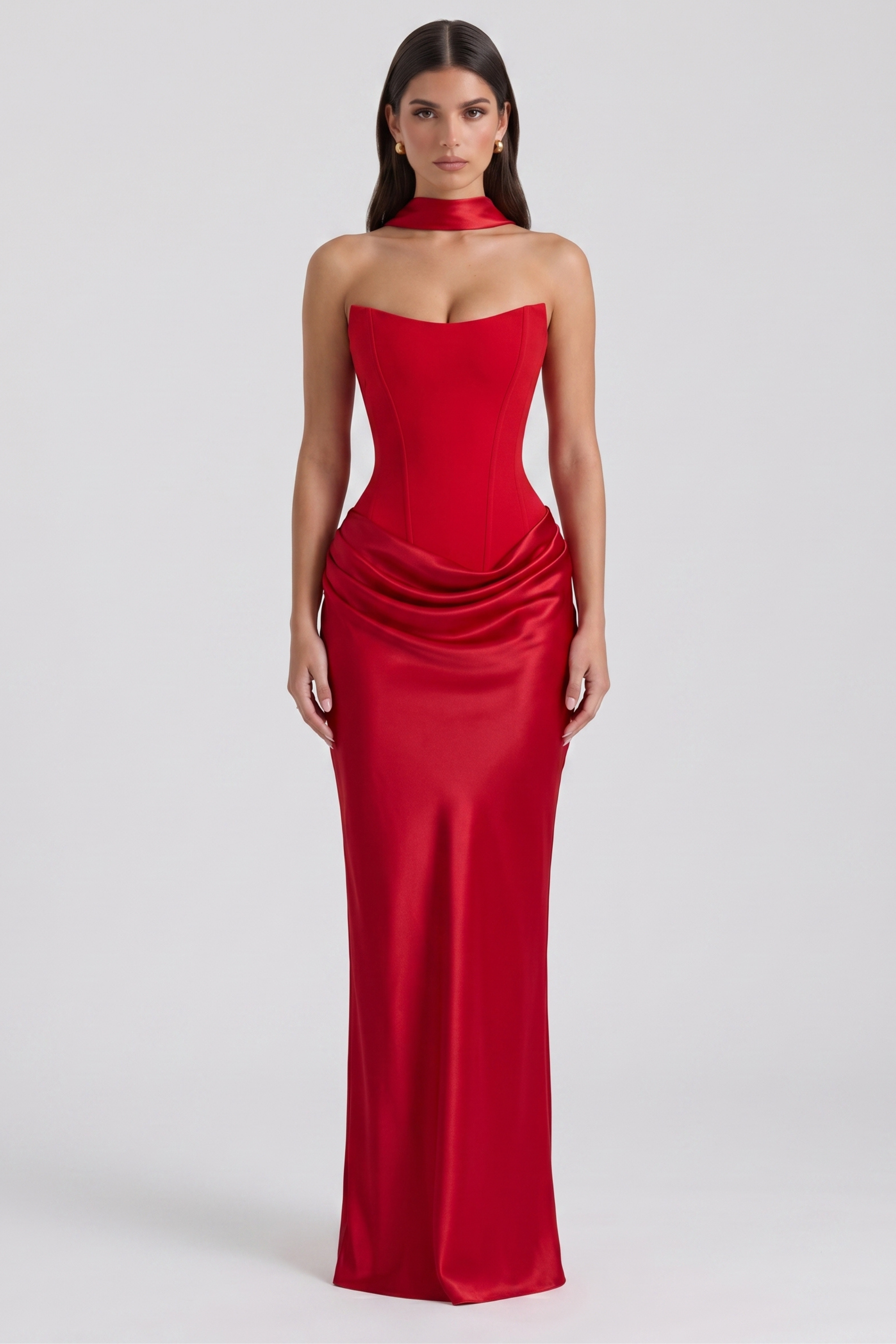 Amy Bustier Langes Kleid