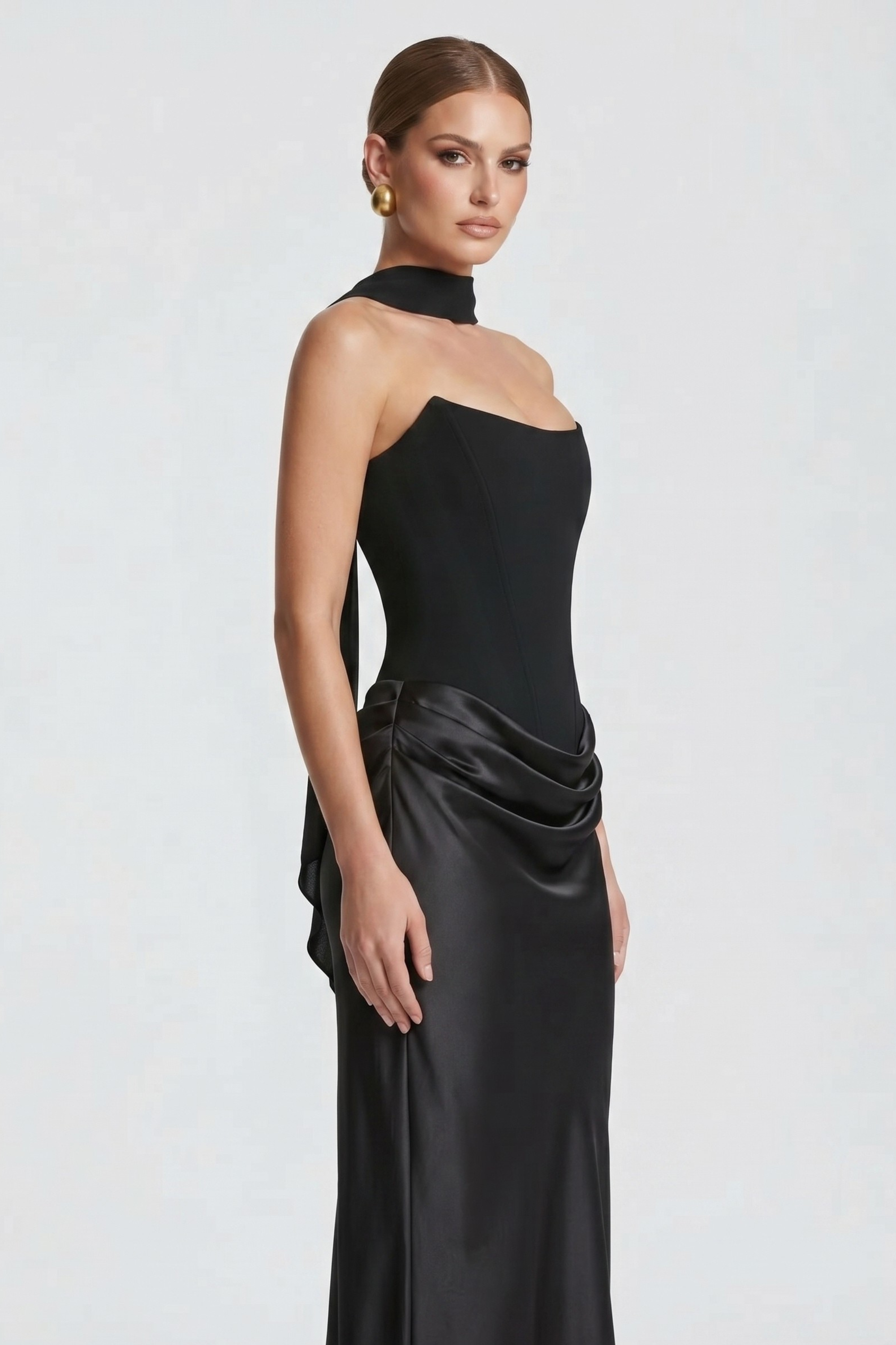 Amy Bustier Langes Kleid