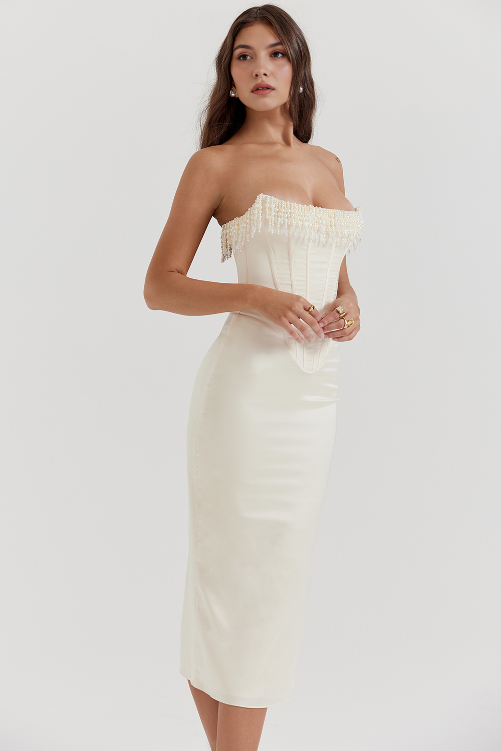 Weißes Luise-Korsettkleid