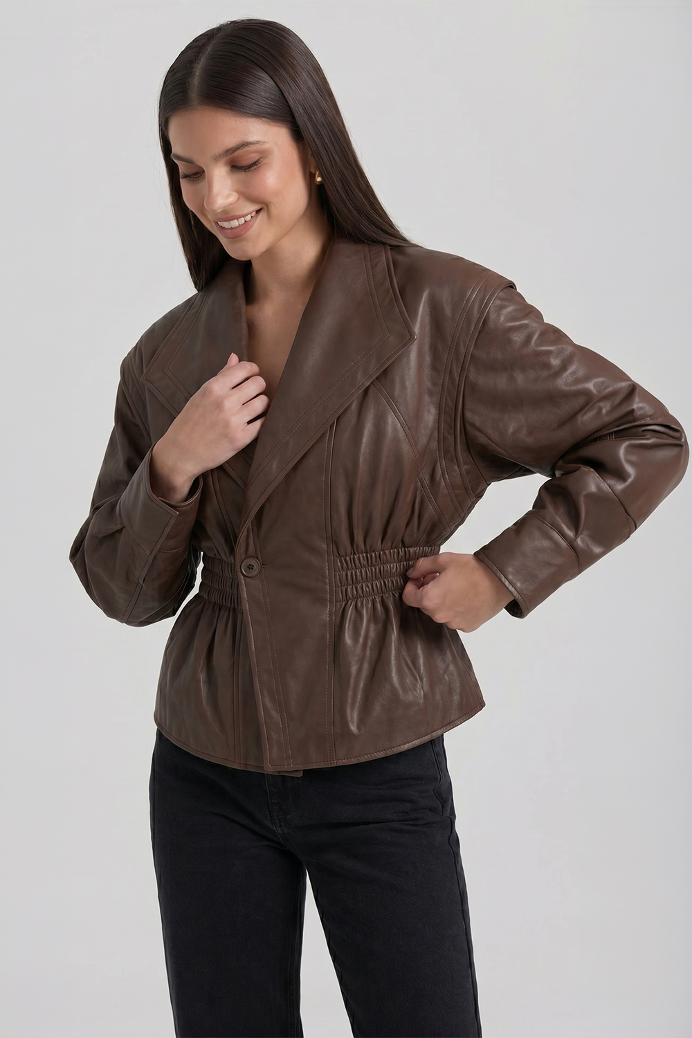 Elfenbeinfarbene Bustierjacke